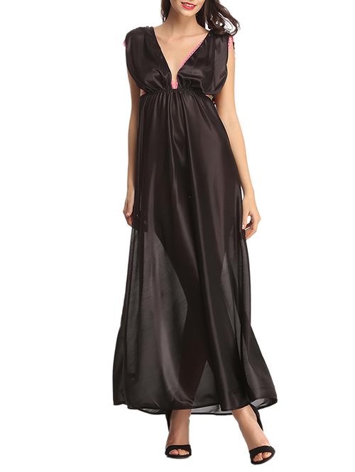 black satin sleepshirts & nighty - 10232985 - Very Small Image - 1