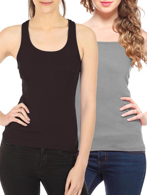 set of 2 multicolored solid camisole - 10233536 - Very Small Image - 1