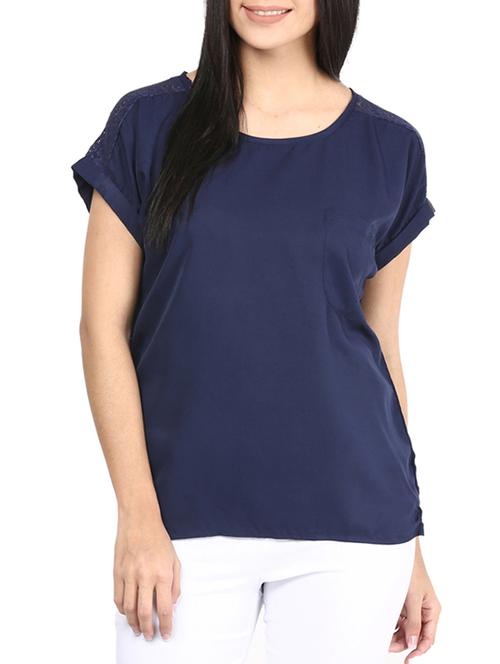 women's straight round neck top - 10237042 - Very Small Image - 1