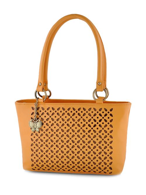 orange leatherette (pu) handbag - 10237208 - Very Small Image - 1