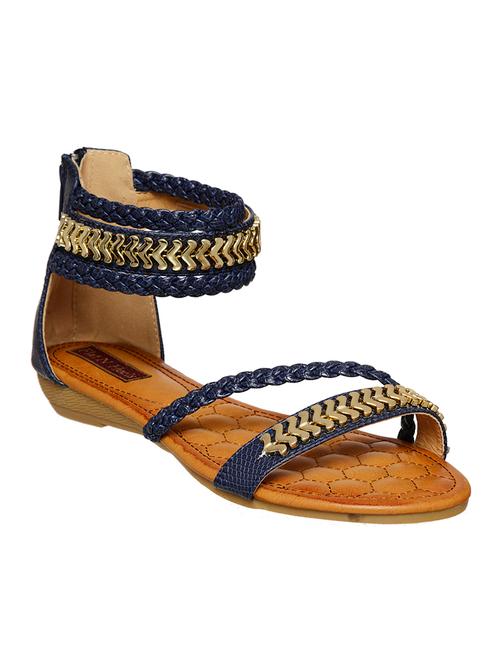 blue, gold leatherette sandals - 10241704 - Very Small Image - 1