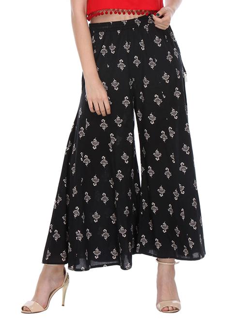 black cotton palazzos - 10242618 - Very Small Image - 1