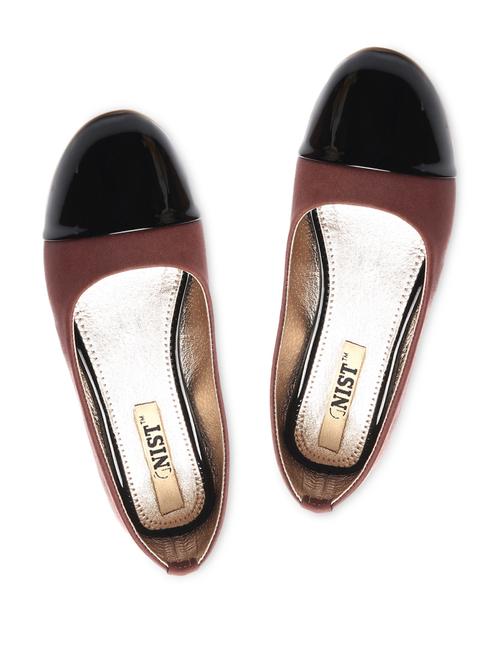 brown & black leatherette ballerinas - 1024924 - Very Small Image - 1