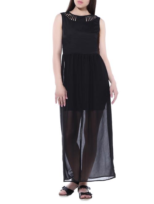 cutout detail gathered maxi dress - 10257530 - Very Small Image - 1