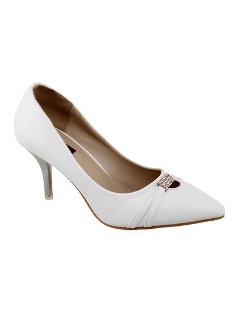 white leatherette pump - 10257649 - Very Small Image - 1
