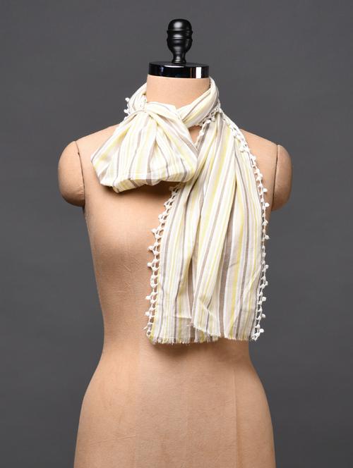 striped cotton scarf - 1026220 - Very Small Image - 1