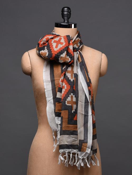 ikat printed wool scarf - 1026318 - Very Small Image - 1