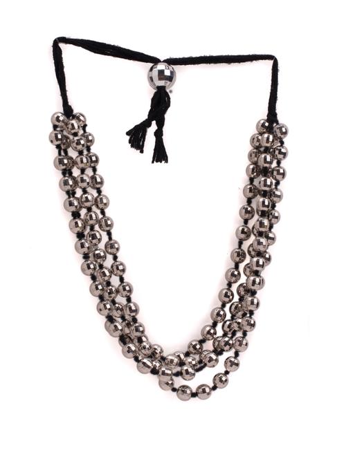 Small silver bead necklace - 10265 - Very Small Image - 1