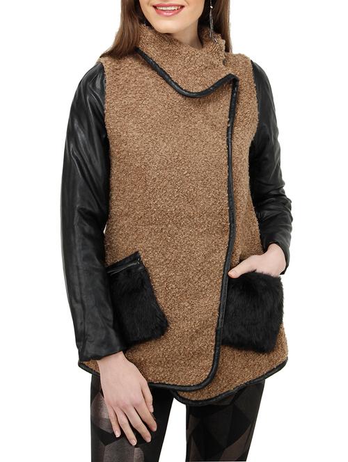 brown polyester jacket - 10266209 - Very Small Image - 1