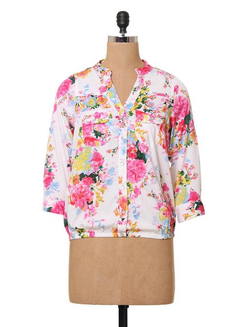 floral printed polyester top - 1027659 - Very Small Image - 1