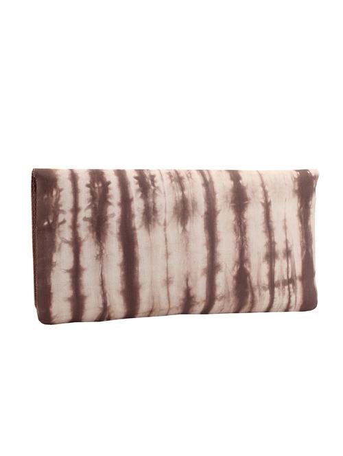 brown batik print satin silk clutch - 10276918 - Very Small Image - 1
