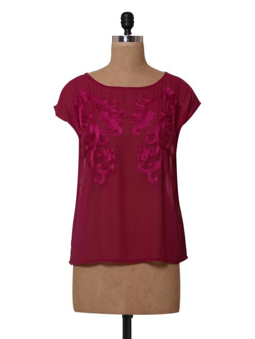 embroidered short sleeves top - 1027697 - Very Small Image - 1