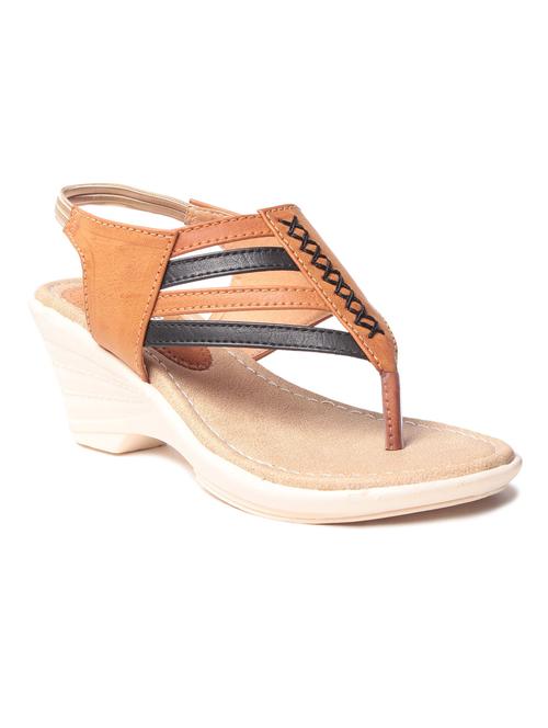 beige leatherette wedge - 10277334 - Very Small Image - 1