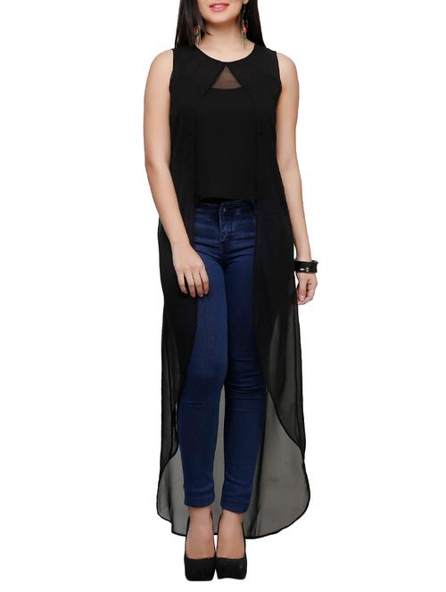 round neck asymmetric tunic - 10277415 - Very Small Image - 1