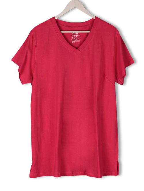 v-neck plain cotton t-shirt - 1028767 - Very Small Image - 1