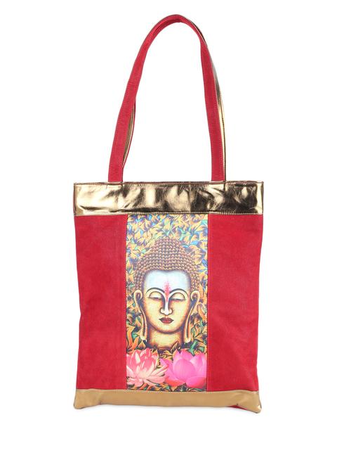 lord buddha print red tote - 1028996 - Very Small Image - 1