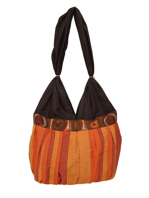 orange colored cotton handbag - 10291762 - Very Small Image - 1