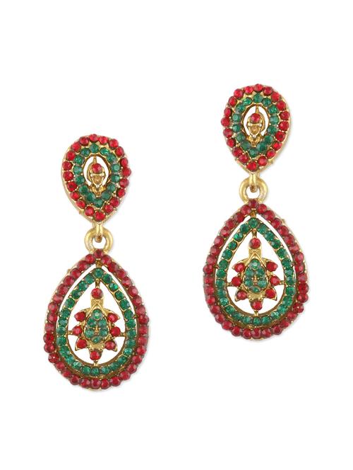 red ethnic copper with beads earring - 1029231 - Very Small Image - 1
