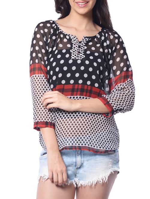 black polyester regular top - 10293457 - Very Small Image - 1