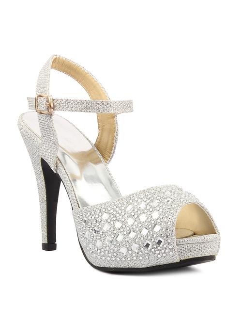 silver leatherette sandals - 10294025 - Very Small Image - 1