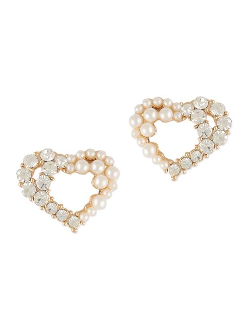pearl and crystal heart studs - 1029468 - Very Small Image - 1