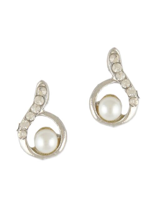 rhinestone pearl stud earrings - 1029474 - Very Small Image - 1