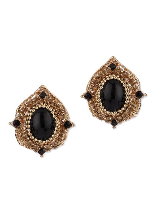 black stone Crystal studded earrings - 1029638 - Very Small Image - 1