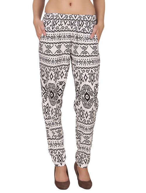 white poly georgette trousers - 10297102 - Very Small Image - 1