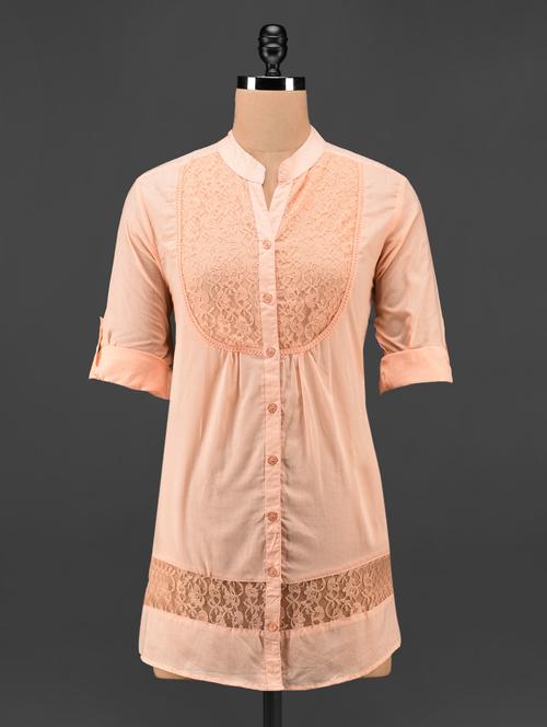 mandarin collar lace top - 1029761 - Very Small Image - 1