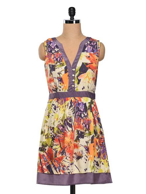 abstract printed polycrepe dress - 1029978 - Very Small Image - 1