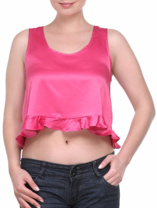 sleeveless satin crop top - 1030123 - Very Small Image - 1