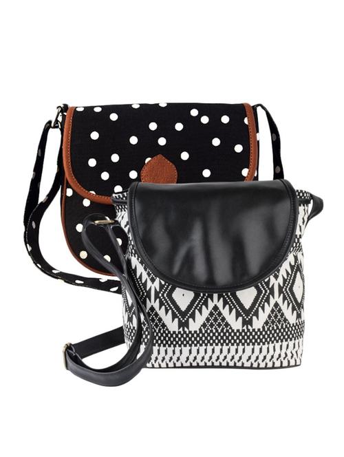 black canvas regular sling bag - 10303719 - Very Small Image - 1