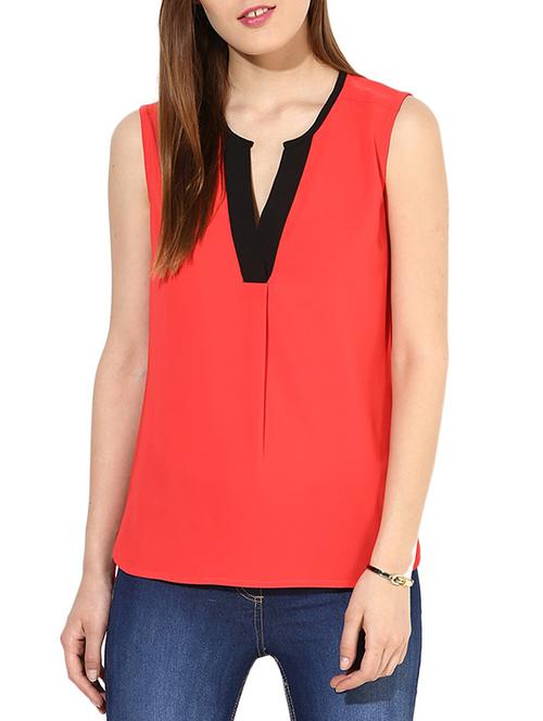 red georgette top - 10306389 - Very Small Image - 1