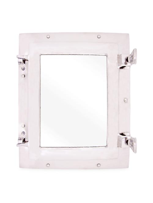 silver porthole style aluminium square mirror - 1030642 - Very Small Image - 1