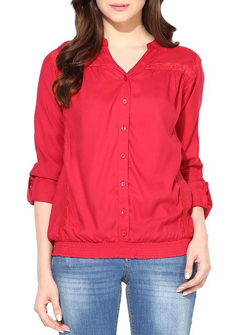 red rayon top - 10306504 - Very Small Image - 1