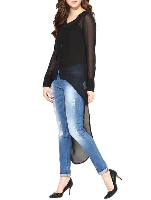 black georgette shirt - 10306512 - Very Small Image - 1
