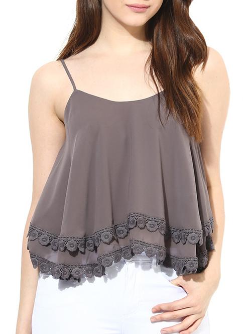 grey georgette top - 10306552 - Very Small Image - 1