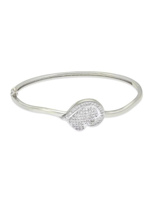 silver , white cz bangle - 10306745 - Very Small Image - 1