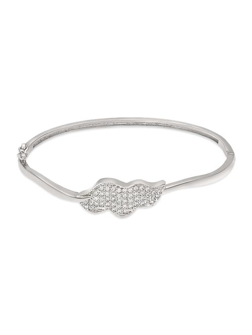 silver , white cz bangle - 10306751 - Very Small Image - 1