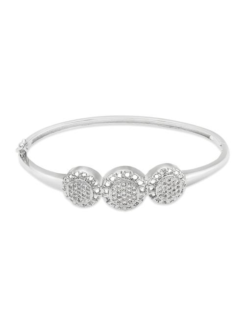 silver , white cz bangle - 10306755 - Very Small Image - 1