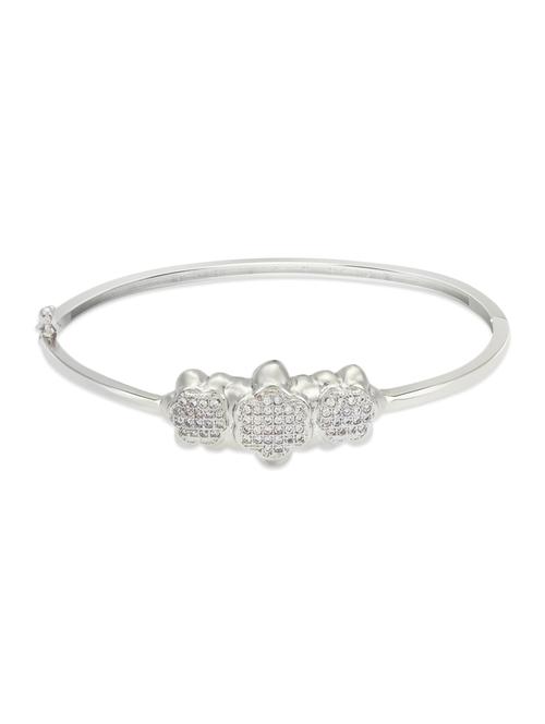 silver , white cz bangle - 10306757 - Very Small Image - 1