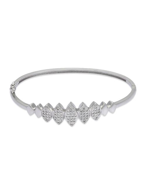 silver , white cz bangle - 10306759 - Very Small Image - 1