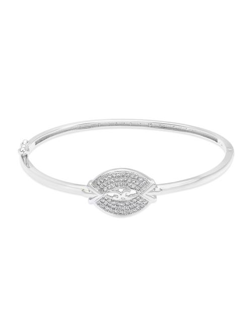 silver , white cz bangle - 10306767 - Very Small Image - 1