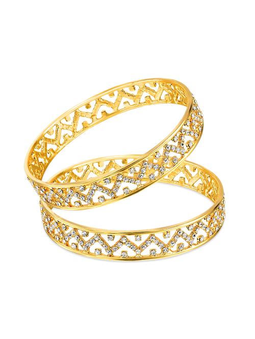 gold , white crystal bangle - 10306773 - Very Small Image - 1
