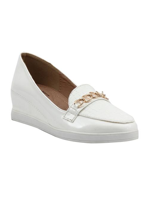 white leatherette loafers - 10313338 - Very Small Image - 1