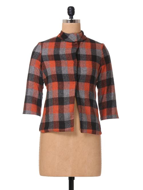 orange check printed wool jackets - 1031559 - Very Small Image - 1