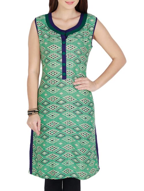 azira green straight rayon kurta - 10317546 - Very Small Image - 1