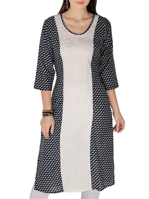 azira blue straight rayon kurta - 10317554 - Very Small Image - 1