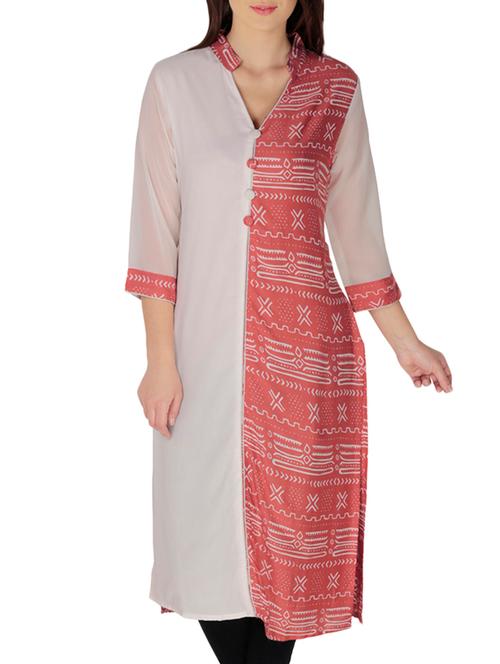 azira peach straight rayon kurta - 10317555 - Very Small Image - 1
