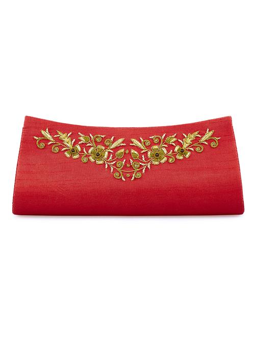 red silk clutch - 10319956 - Very Small Image - 1